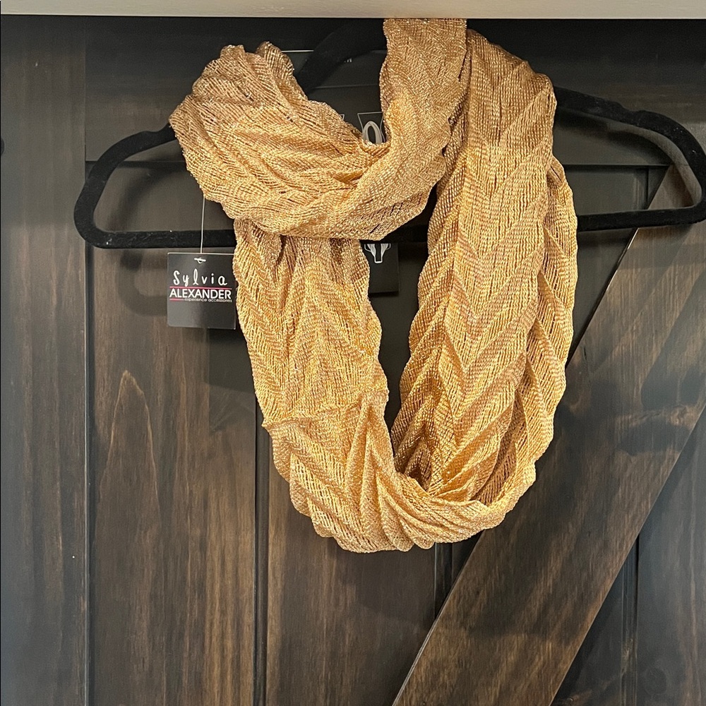 Gold Metallic Infinity Scarf